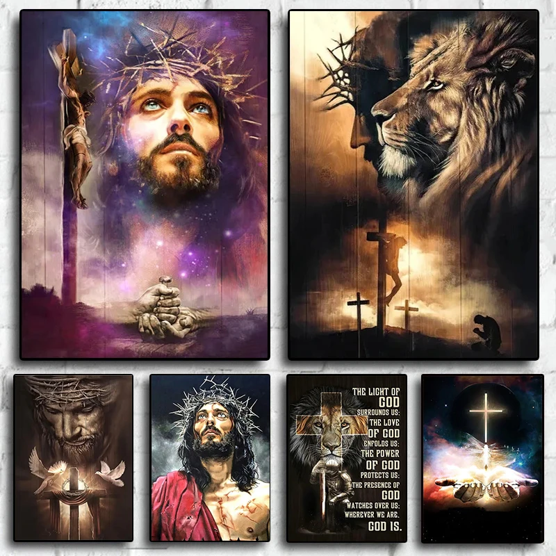 Classic Jesus and Lion Crown of Thorns Jesus Canvas Paintings Wall Art Christianity God Posters Print for Living Room Home Decor
Classic Jesus and Lion Crown of Thorns Jesus Canvas Paintings Wall Art Christianity God Posters Print for Living Room Home Decor