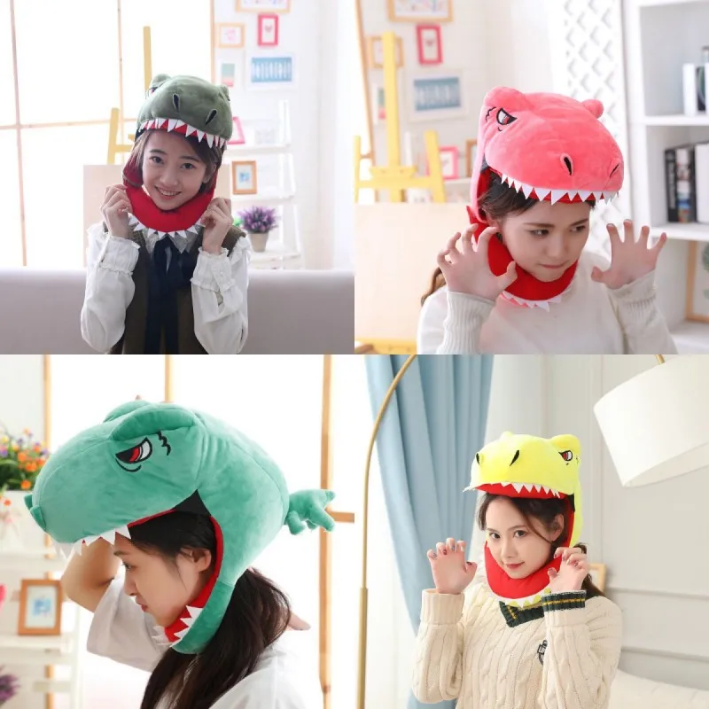 

Funny 3D Cartoon Cute Plush Toy Cosplay Dinosaur Headgear Festival Gift Xmas Masquerade Party Performance Stage Affection Prop