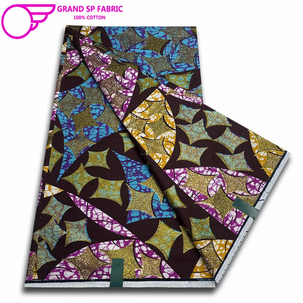

Veritable Grand Super 100% Cotton African Wax Fabric High Quality Wax Print Ankara Fabric For Sewing 6yards Women Fabric VL-7-9