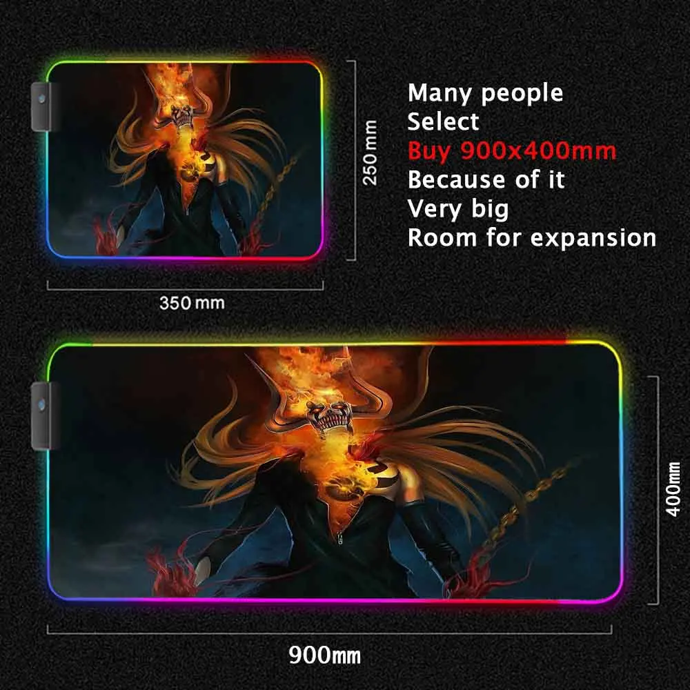 Anime Bleach Mouse Pad RGB Colorful Pad Mouse Notbook Computer Mousepad Cool LED Gaming Padmouse Gamer Keyboard Mouse Desk Mat
Anime Bleach Mouse Pad RGB Colorful Pad Mouse Notbook Computer Mousepad Cool LED Gaming Padmouse Gamer Keyboard Mouse Desk Mat