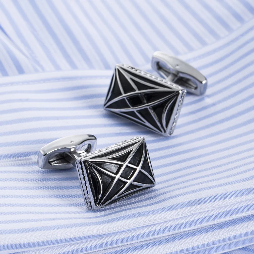 

Fashionable Plaid Square French Buttons Men's Shirt Cufflinks Gentleman Business Party Jewelry Accessories Friend Birthday Gifts