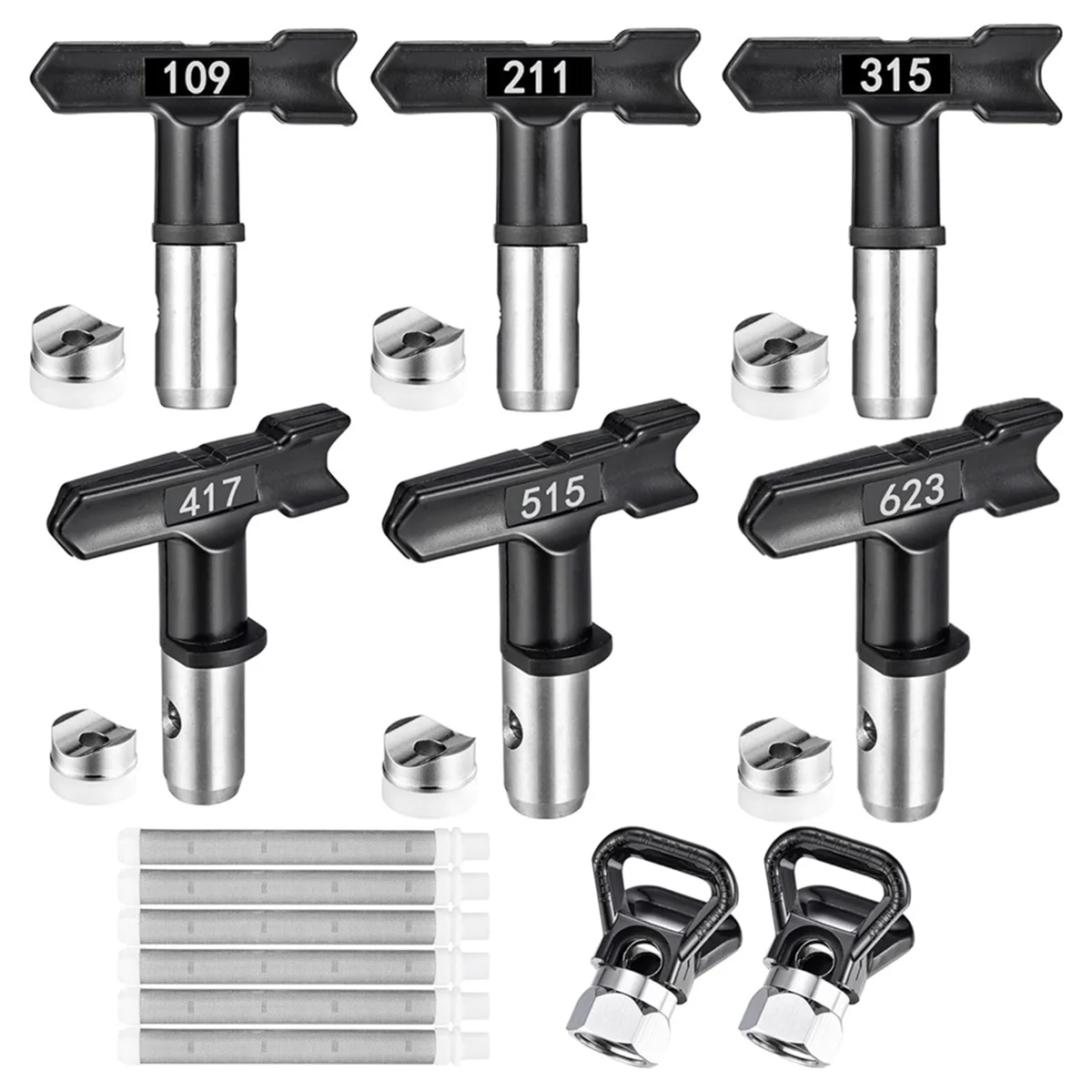 14PCS Airless Spray Gun Tool Set,6 Airless Paint Sprayer Tips,6 Airless Paint Spray Filter (109,211,315,417,515,623)
14PCS Airless Spray Gun Tool Set,6 Airless Paint Sprayer Tips,6 Airless Paint Spray Filter (109,211,315,417,515,623)