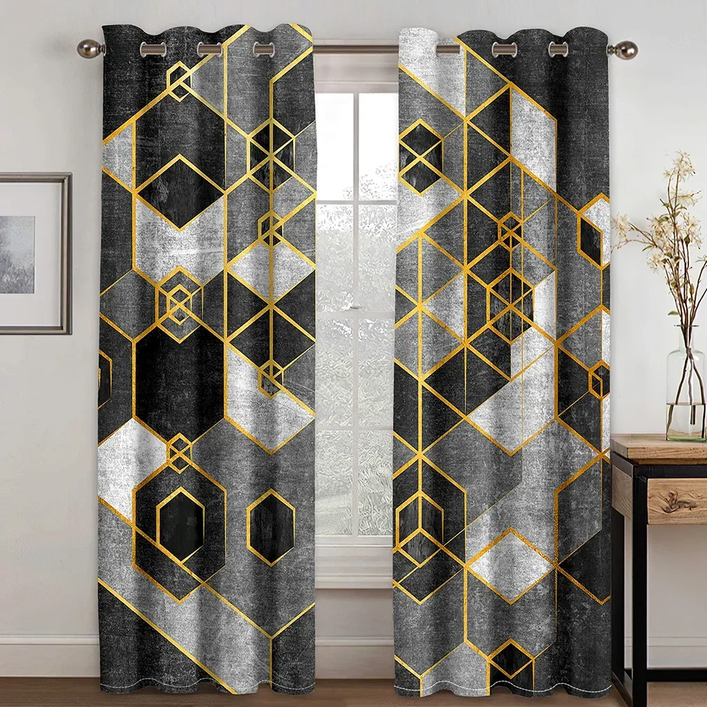 

Дешевые абстрактные геометрические мраморные тонкие оконные шторы 3D серого и золотого цвета Textur для гостиной и спальни декор 2 шт. Бесплатная доставка