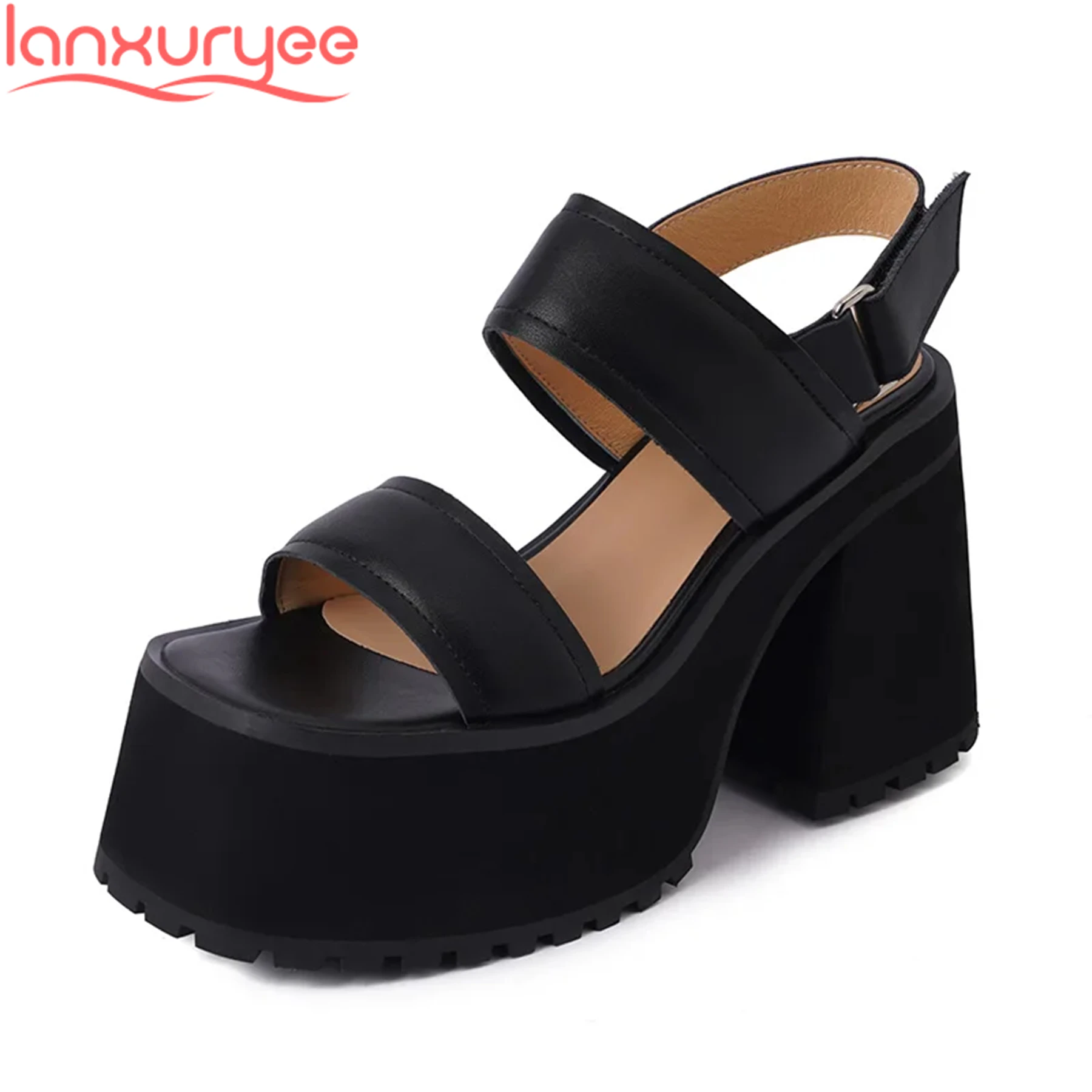 Lanxuryee 2024 Genuine Leather Peep Toe High Heels Summer Shoes Increase Platform Elegant Brand Office Lady Casual Women Sandals
Lanxuryee 2024 Genuine Leather Peep Toe High Heels Summer Shoes Increase Platform Elegant Brand Office Lady Casual Women Sandals