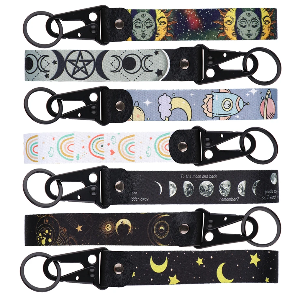 Rainbow Planet Pattern Key Chain for Men Women Key Tags Moon Sun Key Fobs Holder Jet Tag Key Ring Fashion Accessories
Rainbow Planet Pattern Key Chain for Men Women Key Tags Moon Sun Key Fobs Holder Jet Tag Key Ring Fashion Accessories