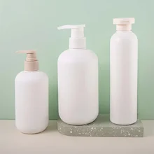 300ml/500ml White Empty Plastic Pump Lotion Shampoo Bottle High-end Cosmetics Bottles Acrylic Pump Head Refillable Garrafa