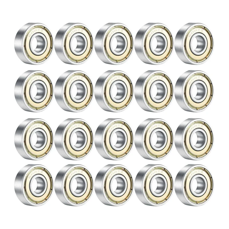 608ZZ Double Shielded Ball Bearing, Metal Deep Groove Ball Carbon Steel Miniature Roller Bearing, 20 Pieces
608ZZ Double Shielded Ball Bearing, Metal Deep Groove Ball Carbon Steel Miniature Roller Bearing, 20 Pieces
