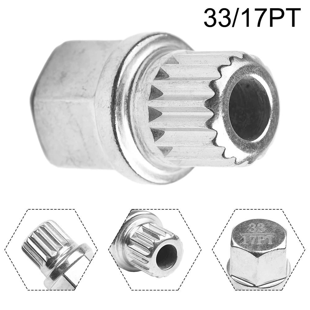 Anti-theft Lug Nut Wheel Lock 1pc 20x28mm 33/17PT Maximum 120Nm Removal Tool Silver Tone Steel Car Accessories
Anti-theft Lug Nut Wheel Lock 1pc 20x28mm 33/17PT Maximum 120Nm Removal Tool Silver Tone Steel Car Accessories