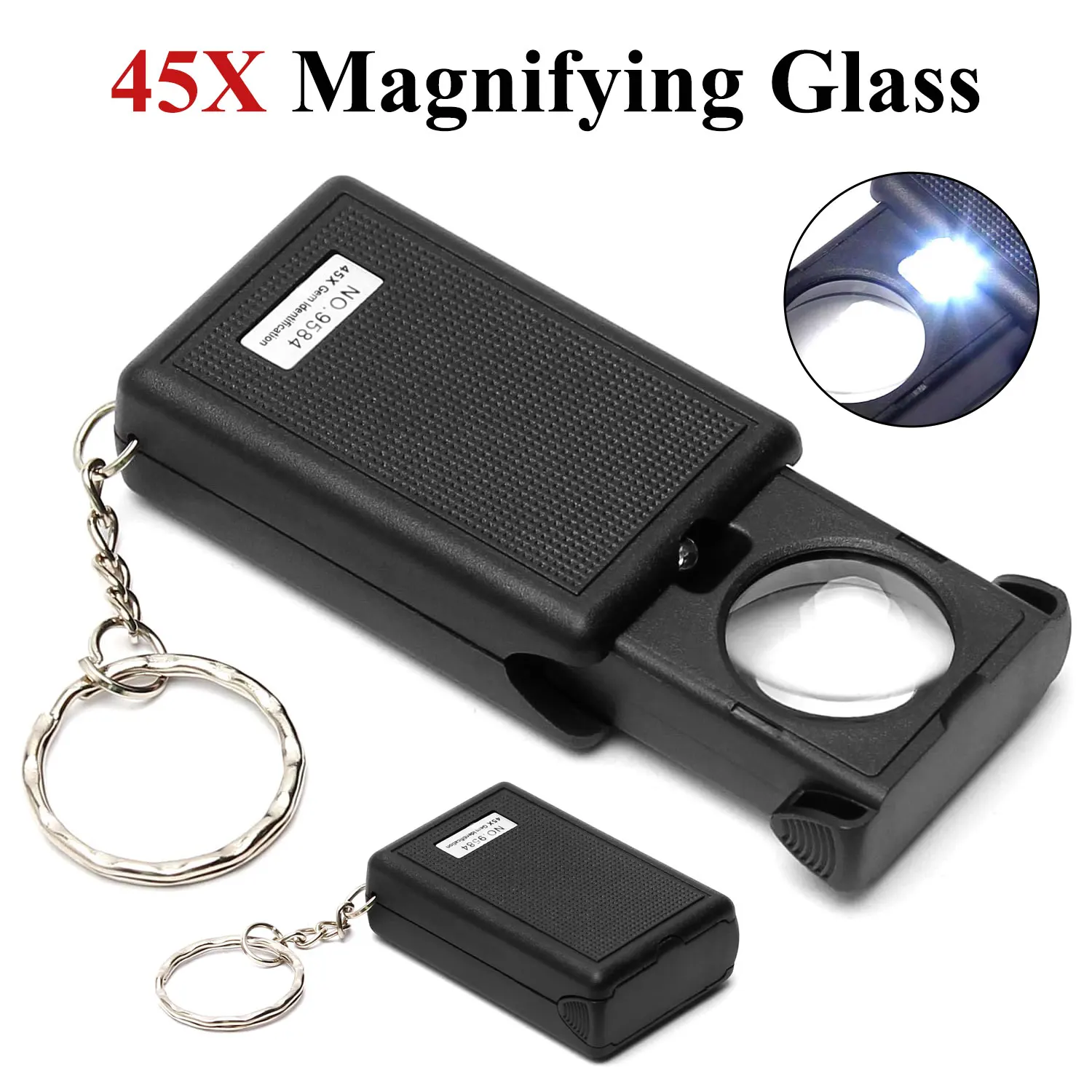 45X Slide-out Pocket Jewelry Magnifying Glass with Led Light Portable Slide-out Illuminated Magnifier Loupe for Jeweller Seniors
45X Slide-out Pocket Jewelry Magnifying Glass with Led Light Portable Slide-out Illuminated Magnifier Loupe for Jeweller Seniors