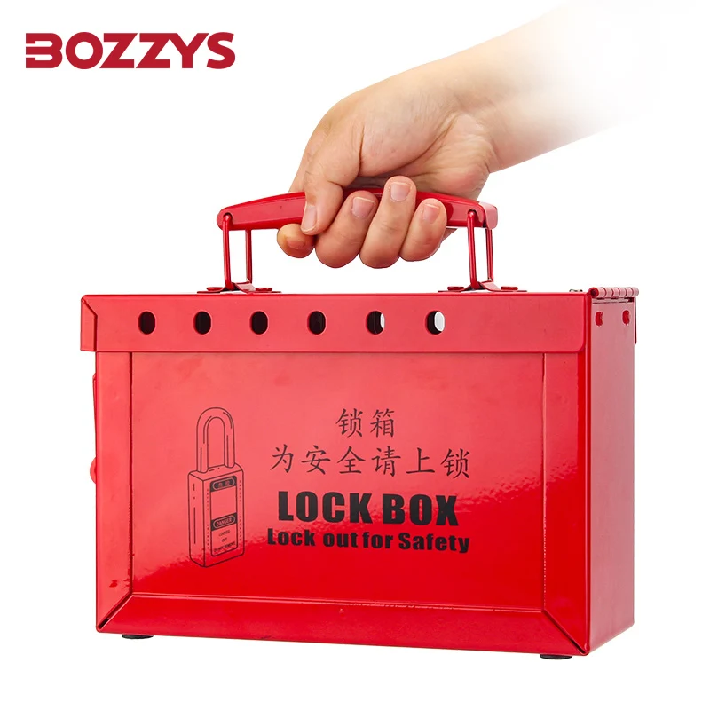 

BOZZYS Protable Steel Safety Group Lockout Box with Handle for Overhaul of Industrial Equipment and Visual Management BD-X02