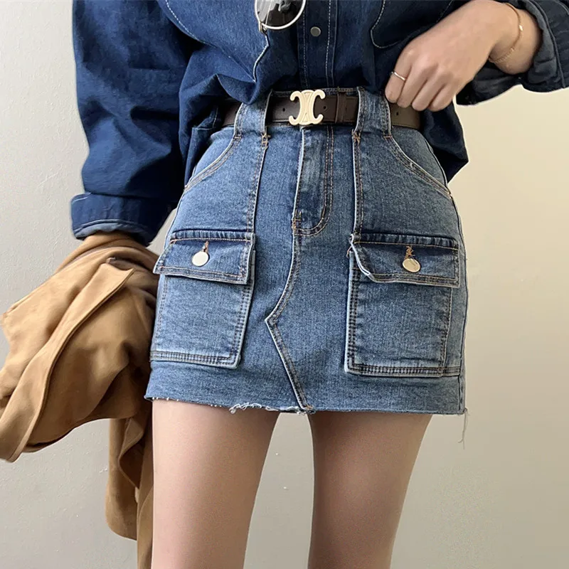 2023 Summer Washed Denim Skirts For Women High Waist Pockets A-line Jeans Skirt With Safe Shorts Female Korean Jupe Bottoms 6399
2023 Summer Washed Denim Skirts For Women High Waist Pockets A-line Jeans Skirt With Safe Shorts Female Korean Jupe Bottoms 6399