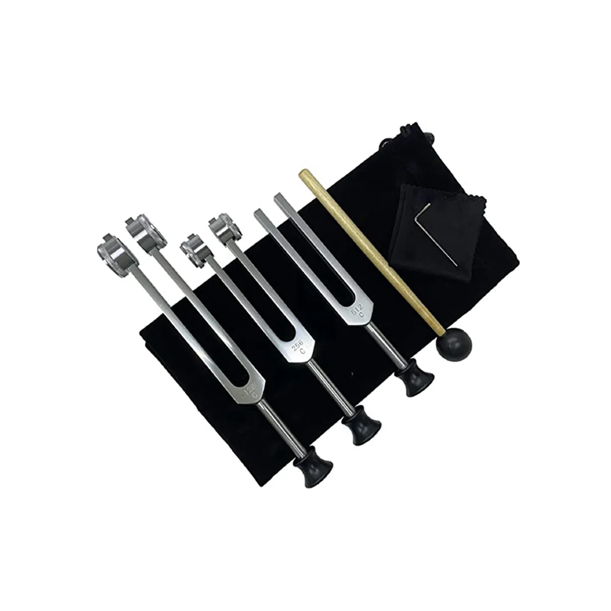 Tuning Fork Set (128Hz, 256Hz, 512Hz) for Therapy with Silicone Hammer, Repair Tool, Cleaning Cloth and Storage Bag
Tuning Fork Set (128Hz, 256Hz, 512Hz) for Therapy with Silicone Hammer, Repair Tool, Cleaning Cloth and Storage Bag