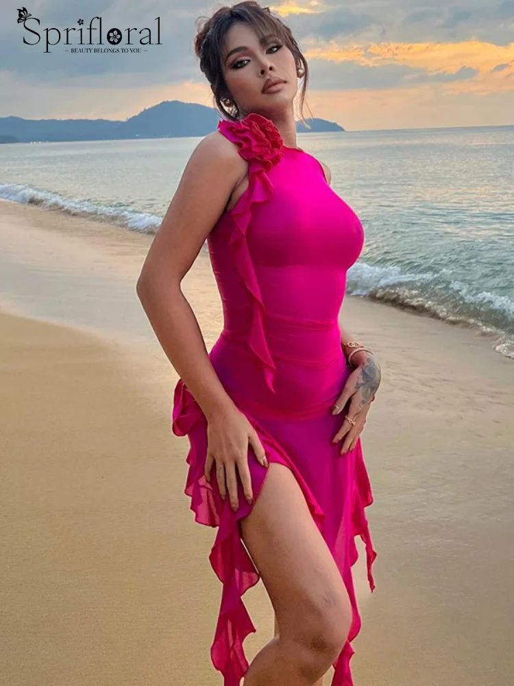 Y2K Ruffles Fairy Dress Women Sexy Mesh See Through Mini Bodycon Dress Summer Rose Red Irregular Beach Party Club Outfits 2023
Y2K Ruffles Fairy Dress Women Sexy Mesh See Through Mini Bodycon Dress Summer Rose Red Irregular Beach Party Club Outfits 2023