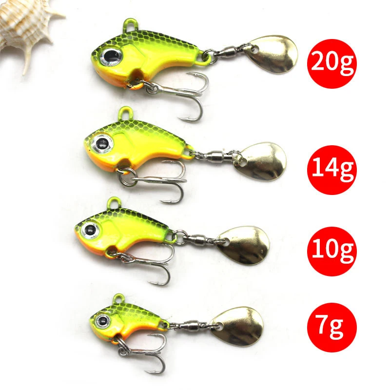 

1PC Tackle Tail Spinner Fishing Lure 5g 7g 10g 14g 20g Metal VIB Rotating Tail Swimbait Trout Spinner Bait Bass Fishing Pesca