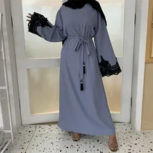 Appliques Dubai Abaya Muslim Women Dress with Tassel Belt Casual Saudi Robe Islam Turkish Modest Clothing Kaftan Solid Color
Appliques Dubai Abaya Muslim Women Dress with Tassel Belt Casual Saudi Robe Islam Turkish Modest Clothing Kaftan Solid Color