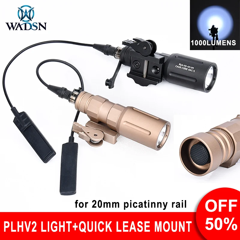 Wadsn Tactical Metal PLHv2 18350 Flashlight Quick Lease Mount Switch fit Picatinny Airsoft High Power Hunting Weapon Scout light
Wadsn Tactical Metal PLHv2 18350 Flashlight Quick Lease Mount Switch fit Picatinny Airsoft High Power Hunting Weapon Scout light