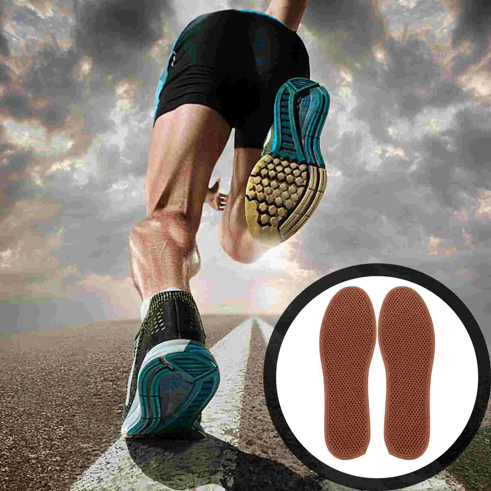 

2 Pairs Charcoal Insoles Deodorant Cushion Sweat- Absorbent Shoe Inserts For Man Cutable Inserts Size 42 Coffee