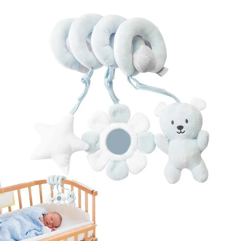 

Baby Kids Rattle Toys Cartoon Animal Plush Hand Bell Baby Stroller Teether Crib Hanging Rattles Hand Grip Toys With Mirror