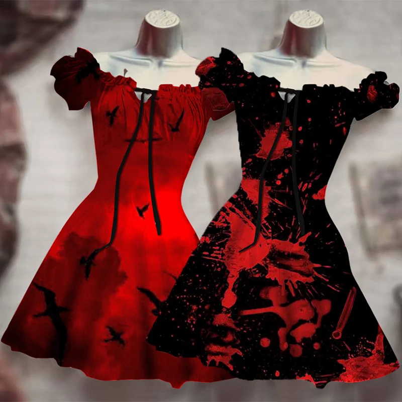 2023Red Gothic Horror Blood Ghost Halloween Pumpkin 3D Print Costume Y2K Dress Hawaiian Bohemian Dress Vestido Mujer Skull Black
2023Red Gothic Horror Blood Ghost Halloween Pumpkin 3D Print Costume Y2K Dress Hawaiian Bohemian Dress Vestido Mujer Skull Black