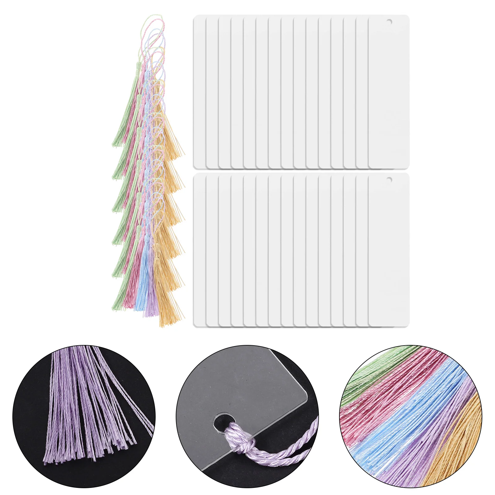 

Blank Bookmarks Gifts Manual Delicate Acrylic Tassels Craft Teacher Tabs Clear Acrylic Bookmarks Tassels with Blanks