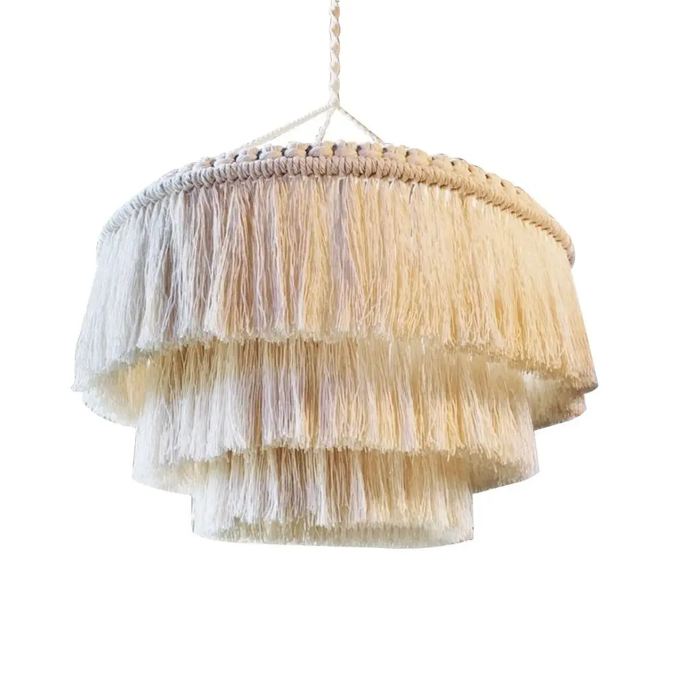Handwoven Macrame Tassel Lampshade - Nordic Luxury 4 S6cb76f5a2d604cbb8efce6cadbb7535dS