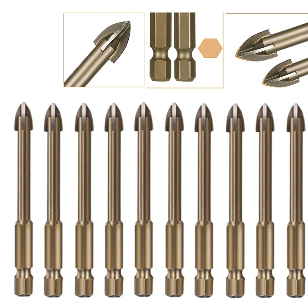 10pcs/lot 6mm Cross Hex Tile Bits Set Tungsten Carbide 4 Cutting Edges Glass Ceramic Concrete Hole Opener Drilling Bits
10pcs/lot 6mm Cross Hex Tile Bits Set Tungsten Carbide 4 Cutting Edges Glass Ceramic Concrete Hole Opener Drilling Bits