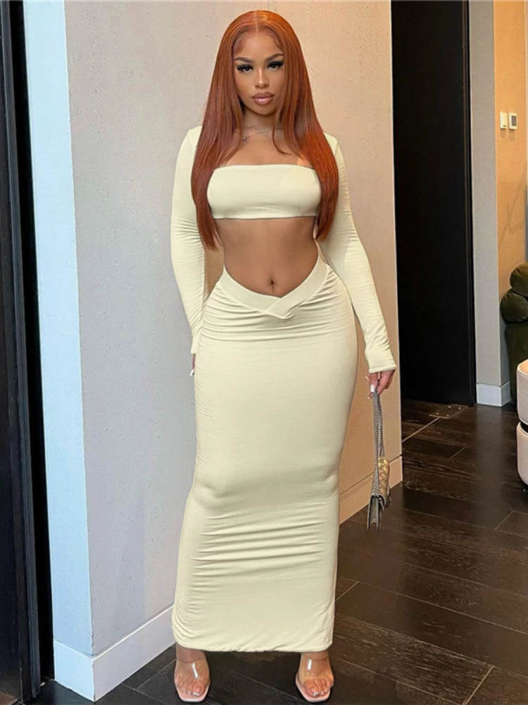 Top and Skirt Set Tube Top New In Clothes Fashion Summer Rave Outfit Women Slim Fit Matching Set Low Waist Hip Wrap Sexy Clothes
Top and Skirt Set Tube Top New In Clothes Fashion Summer Rave Outfit Women Slim Fit Matching Set Low Waist Hip Wrap Sexy Clothes