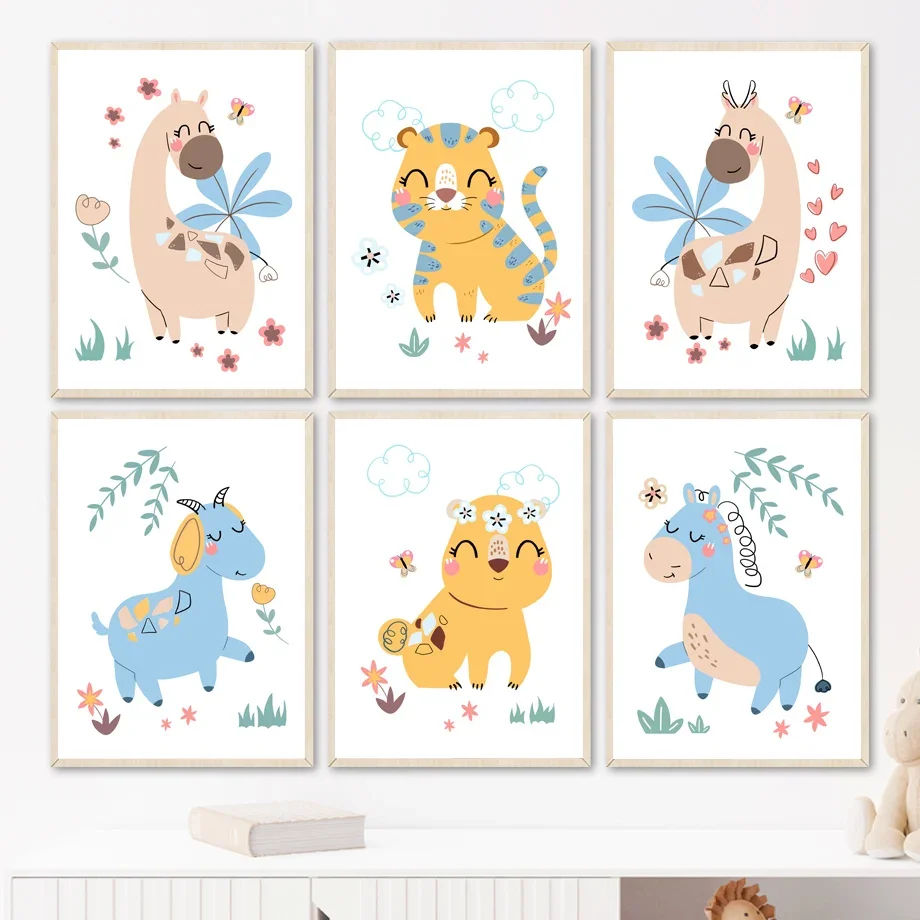 Horse Bear Sheep Deer Tiger Giraffe Wall Art Posters Prints Nordic Canvas Painting Cartoon Animals Pictures For Kids Room Decor
Horse Bear Sheep Deer Tiger Giraffe Wall Art Posters Prints Nordic Canvas Painting Cartoon Animals Pictures For Kids Room Decor