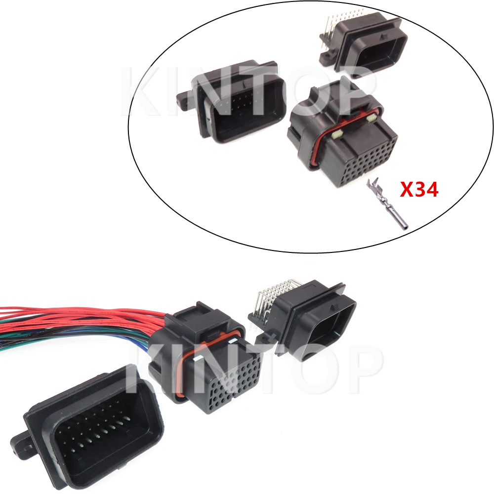 1 Set 34 Pins Automobile Male Female Docking Waterproof Socket Starter With Wires 4-1437290-0 Car PCB Sealed Wiring Connector
1 Set 34 Pins Automobile Male Female Docking Waterproof Socket Starter With Wires 4-1437290-0 Car PCB Sealed Wiring Connector
