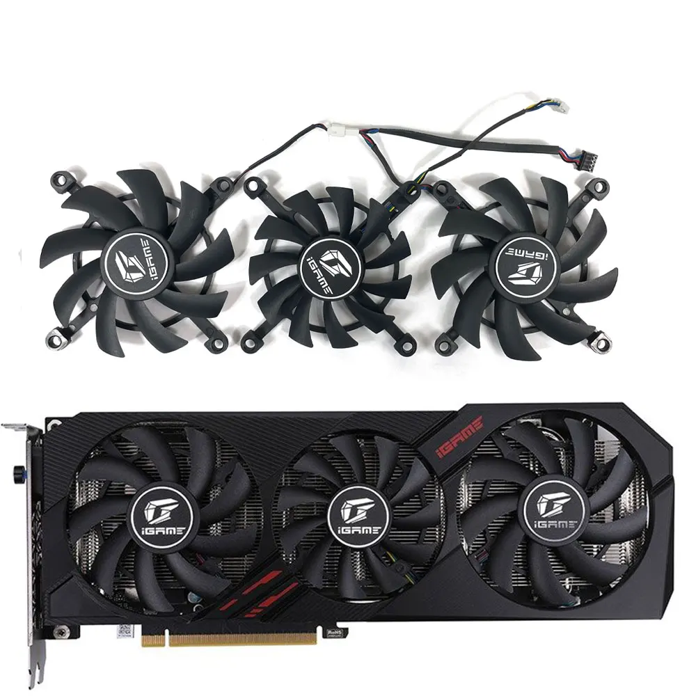 

3PCS 1set 85MM 75MM GTX 1660 Ultra GPU Fan, For Colorful IGame GTX 1660 1650 Ultra, RTX 2060 Ultra Graphics card cooling fan