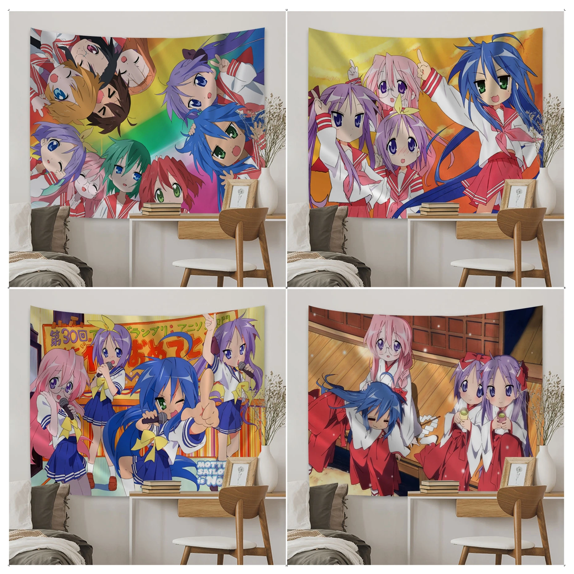 

Anime Lucky Star Tapestry Chart Tapestry Home Decoration hippie bohemian decoration divination Wall Hanging Home Decor
