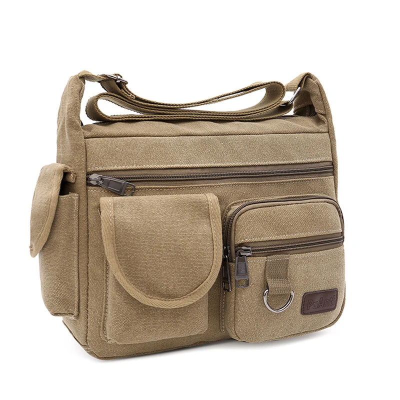 

Canvas Messenger Bag For Men Water Resistant Waxed Crossbody Bags Briefcase Padded Shoulder Bag Handbag Hot Sell Newest
