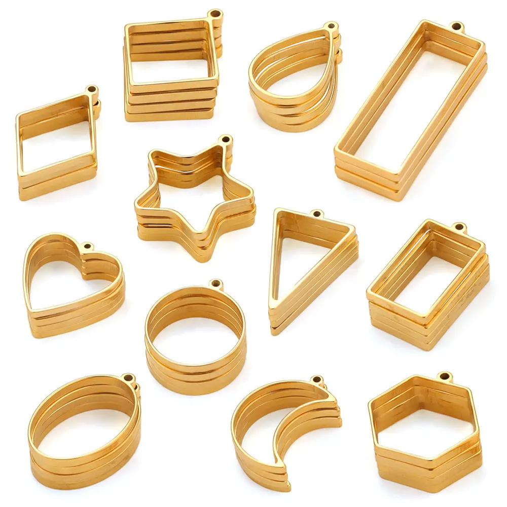 10pcs Stainless Steel Geometric Figure Charm Hollow Glue Blank Pendant Tray Bezel Charms For Jewelry Making Supplies Findings
10pcs Stainless Steel Geometric Figure Charm Hollow Glue Blank Pendant Tray Bezel Charms For Jewelry Making Supplies Findings