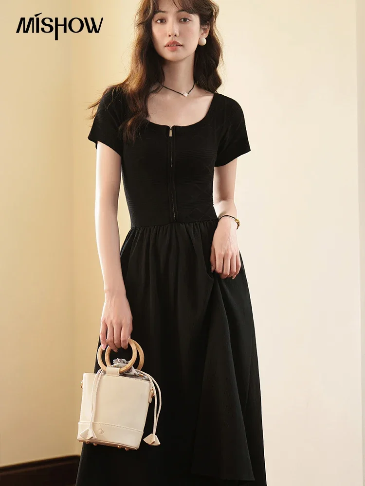 MISHOW Women's Black Dress Summer French Hepburn A-LINE Square Collar Elegant Female Clothing Slim Midi Dresses MXC16L1336
MISHOW Women's Black Dress Summer French Hepburn A-LINE Square Collar Elegant Female Clothing Slim Midi Dresses MXC16L1336