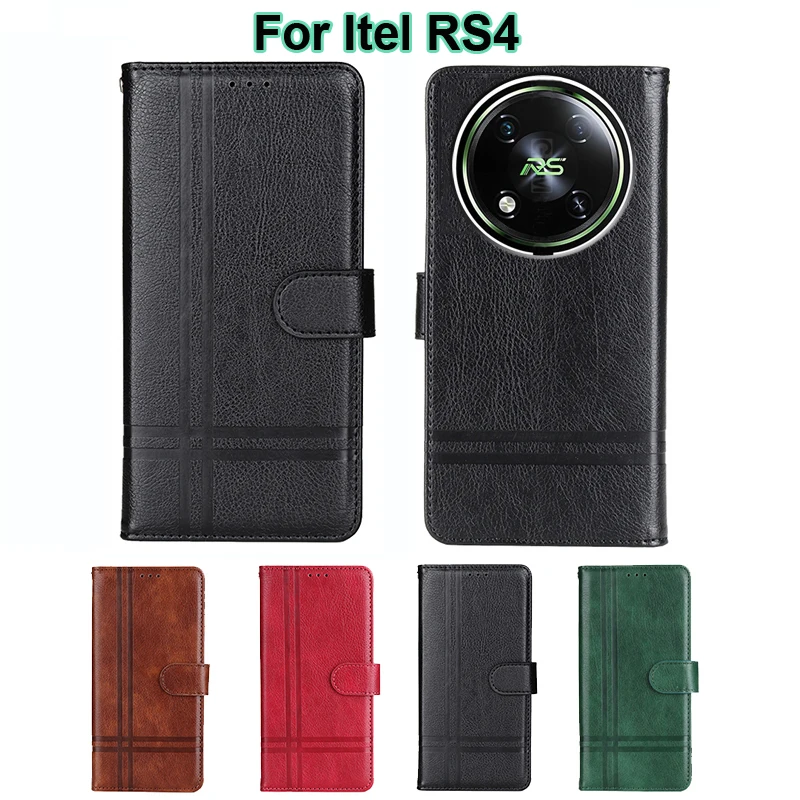 

чехол на Itel RS4 Case Luxury Book Stand Funda Leather Capa Wallet Flip Cover For Capinha Itel RS4 S666LN Phone Cases Etui 6.56"