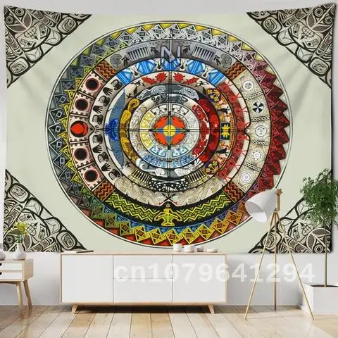 

Home Decor Hippie Witchcraft Psychedelic Moon and Sun Plate Zodiac Wall Hanging Mandala Tarot Tapestry