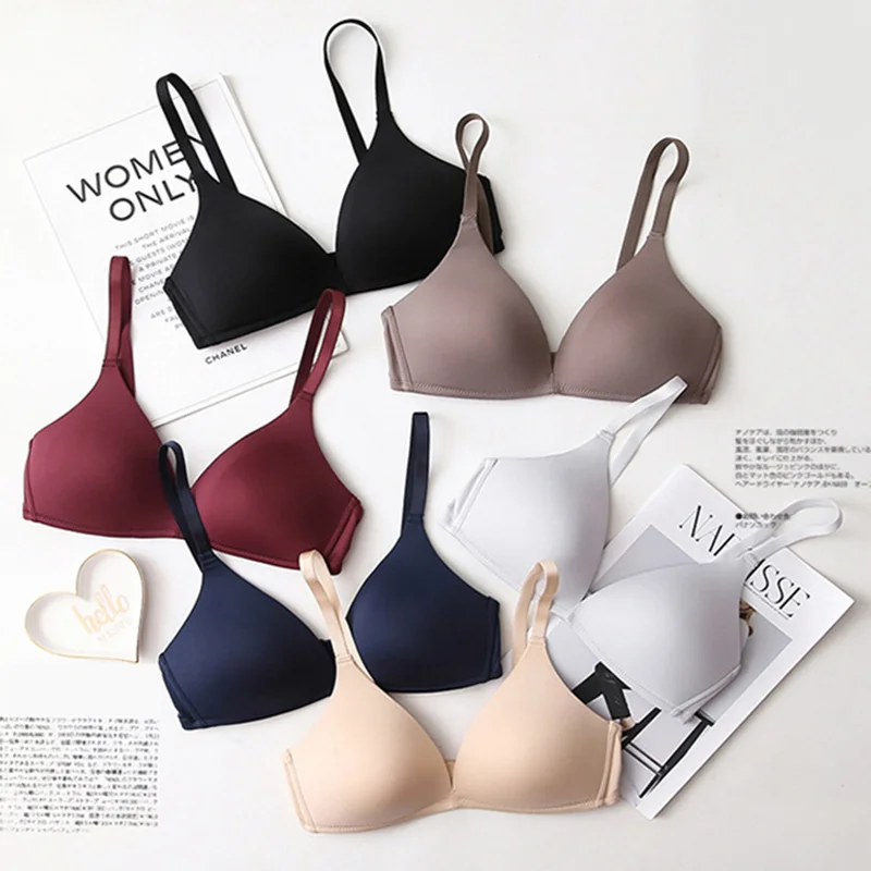 

Seamless Bras for Women Push Up Bras No Wire Brassiere A B Cup Underwear Sexy Bralette Three Quarters(3/4 Cup) Lingerie