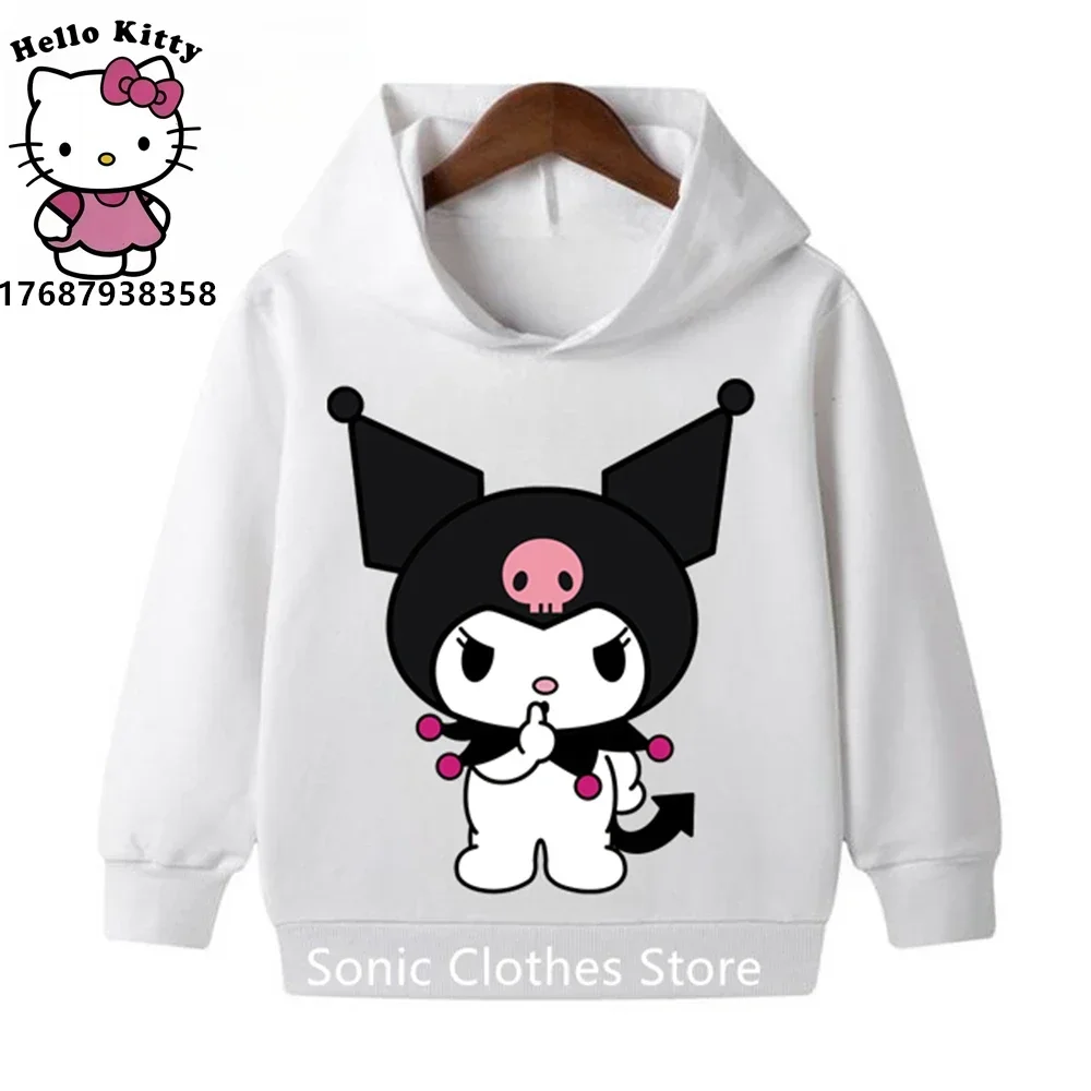 

Kawaii Kuromi Hoodie For Kids Boys Clothes Spring Autumn Clothes Hello Kitty Sweatshirt Girls Tracksuit 3-13 Years Sonic Tops