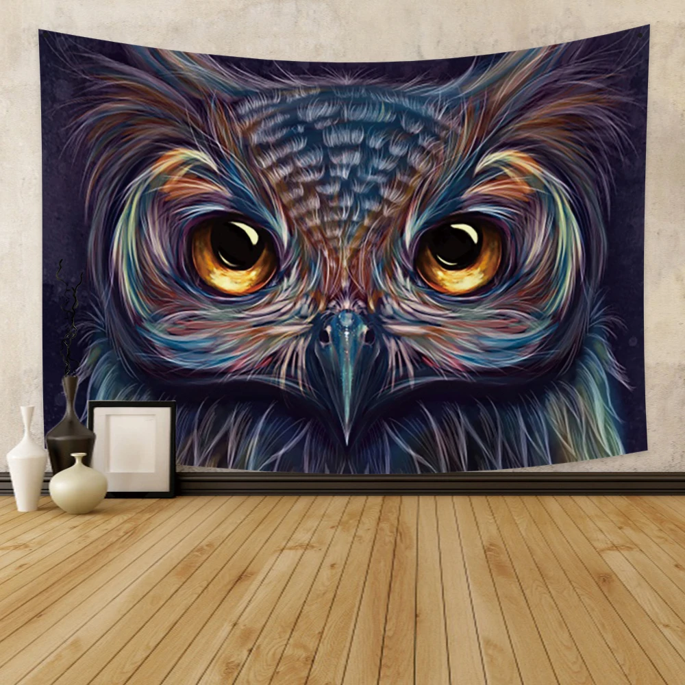 

Mysterious Owl Tapestry Psychedelic Wall Hanging Tapestries Baphomet Occult Home Wall Black Cool Living Room Decoration Coven