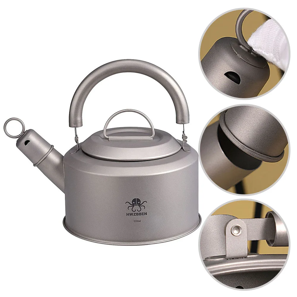 1.2L Whistling Tea Kettle Camping Kettle Lightweight Titanium Tea Pot Coffee Pot For Camping Hiking Backpacking Picnic
1.2L Whistling Tea Kettle Camping Kettle Lightweight Titanium Tea Pot Coffee Pot For Camping Hiking Backpacking Picnic