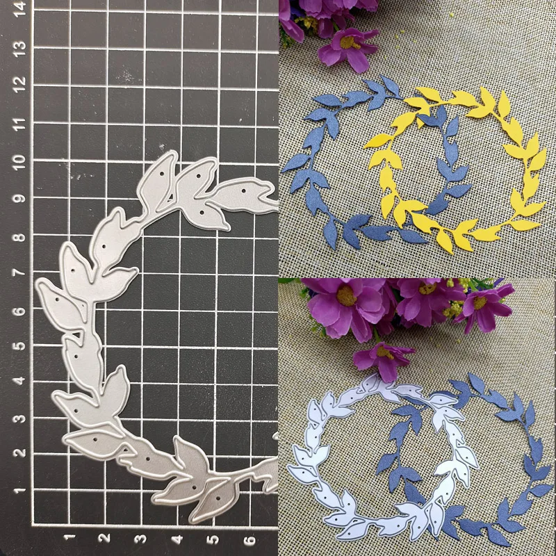 Leaf Wreath Metal Cutting Dies Stencil Scrapbook Diy Album Stamp Paper Card Embossing Decor Craft Knife Mould
Leaf Wreath Metal Cutting Dies Stencil Scrapbook Diy Album Stamp Paper Card Embossing Decor Craft Knife Mould