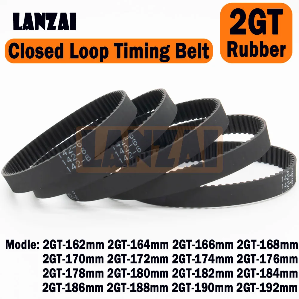 

LANZAI 2GT Rubber Timing Belt Closed Loop C=162 164 166 168 170 172 174 176 178 180 182 184 186 188 190mm W=6/10/15mm 3D Printer