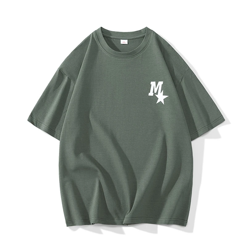 

E-BAIHUI Harajuku Oversized T Shirt Male Army Green Summer Short Sleeve T Shirts S-3XL Loose Causal O-Neck Men Clothing Tees