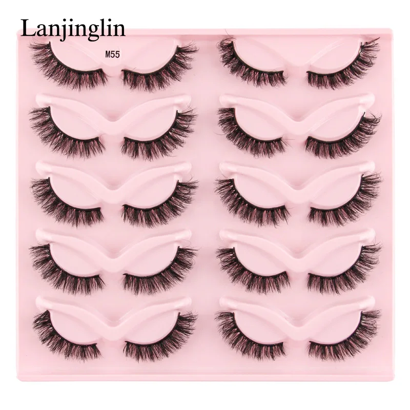 Lanjinglin 3/5/10 Pairs Cat Eye Lashes Soft Natural Look False Eyelashes Mink Eyelashes Hot Selling 3D Curly Eyelashes Makeup 21 S6ccdc337d81e41a0b287cbeb7c5bbeb54