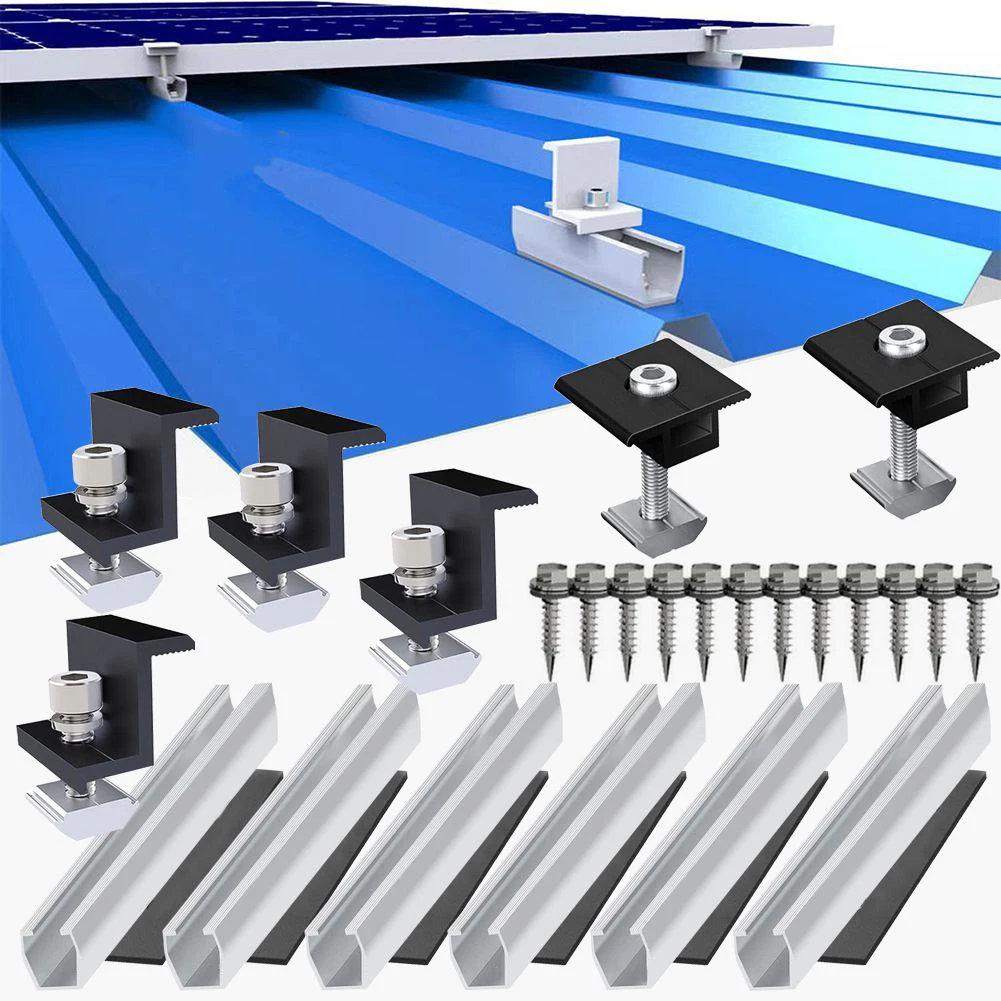 PV Solar Module Aluminium Bracket Mounting Rail Rail Flat Roof End/Middle Clamp Set Solar Panel Mount Accessories
PV Solar Module Aluminium Bracket Mounting Rail Rail Flat Roof End/Middle Clamp Set Solar Panel Mount Accessories