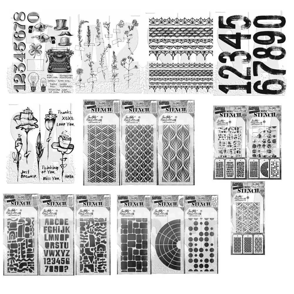

Flowers Numbers Hat Metal Cutting Dies Clear Stamps Stencil For DIY Scrapbook Craft Decoration Embossing Template Greeting Card