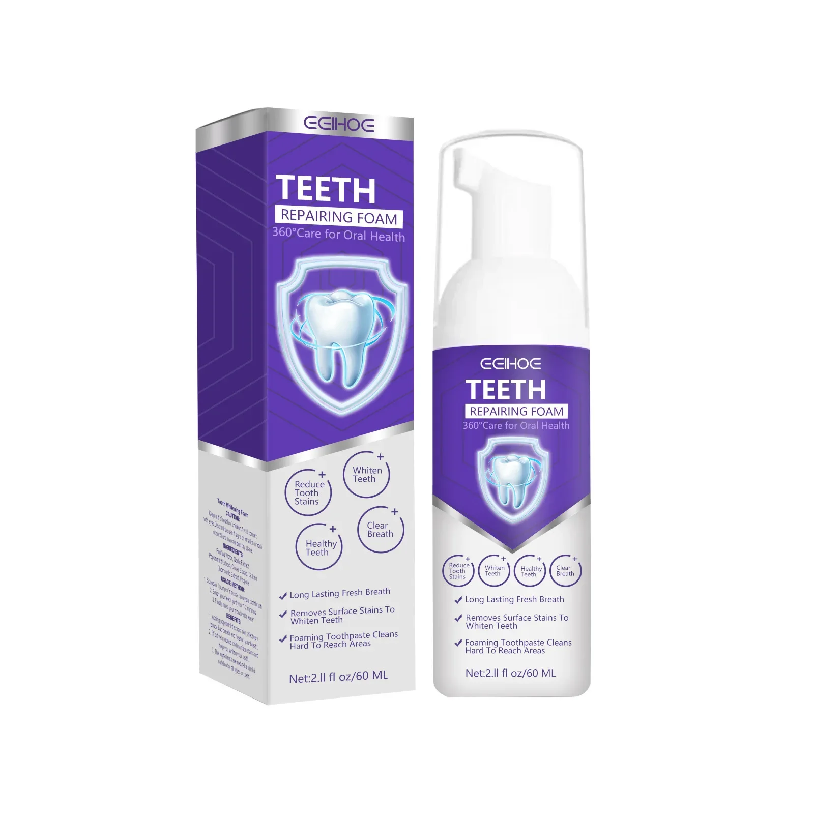 

Sdatter Purple Whitening Toothpaste Brightening Yellowing Removal Stains Dental Cleansing Fresh Breath Gums Care Oral Hygiene To