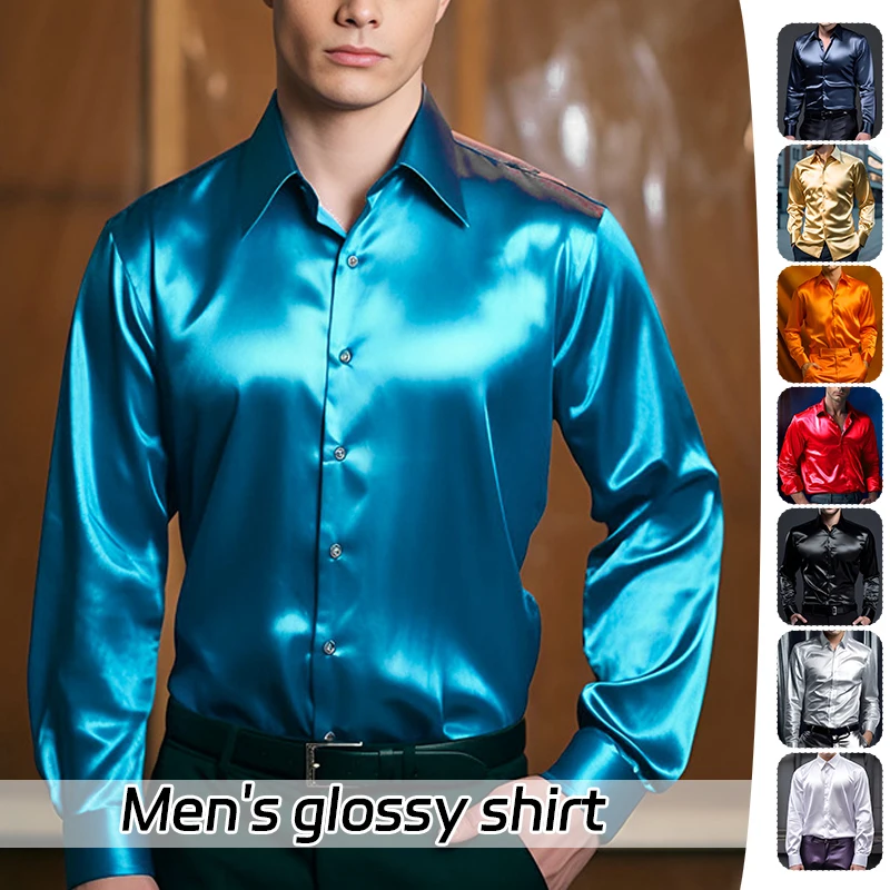 Luxury Bright Surface Shirts Men Long Sleeve Slim Asual Shirt Business Social Men Clothing Nightclub Party Tuxedo Blouse
Luxury Bright Surface Shirts Men Long Sleeve Slim Asual Shirt Business Social Men Clothing Nightclub Party Tuxedo Blouse