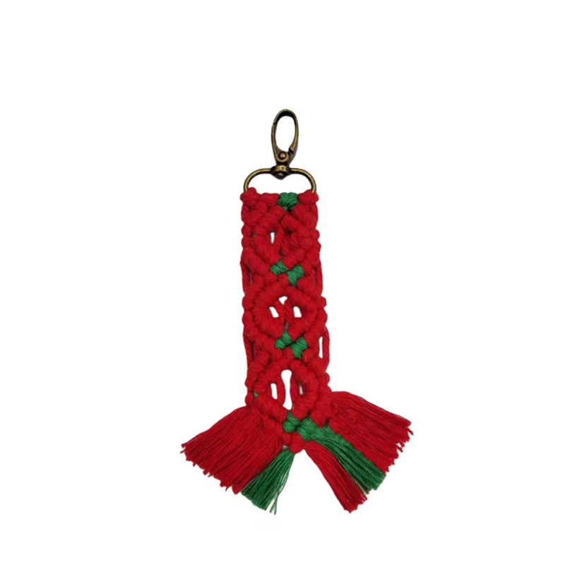 Christmas Macrame Star Keychain - Handwoven Holiday Charm 2 S6cd9f378b62f40e798db6a77e2b577163