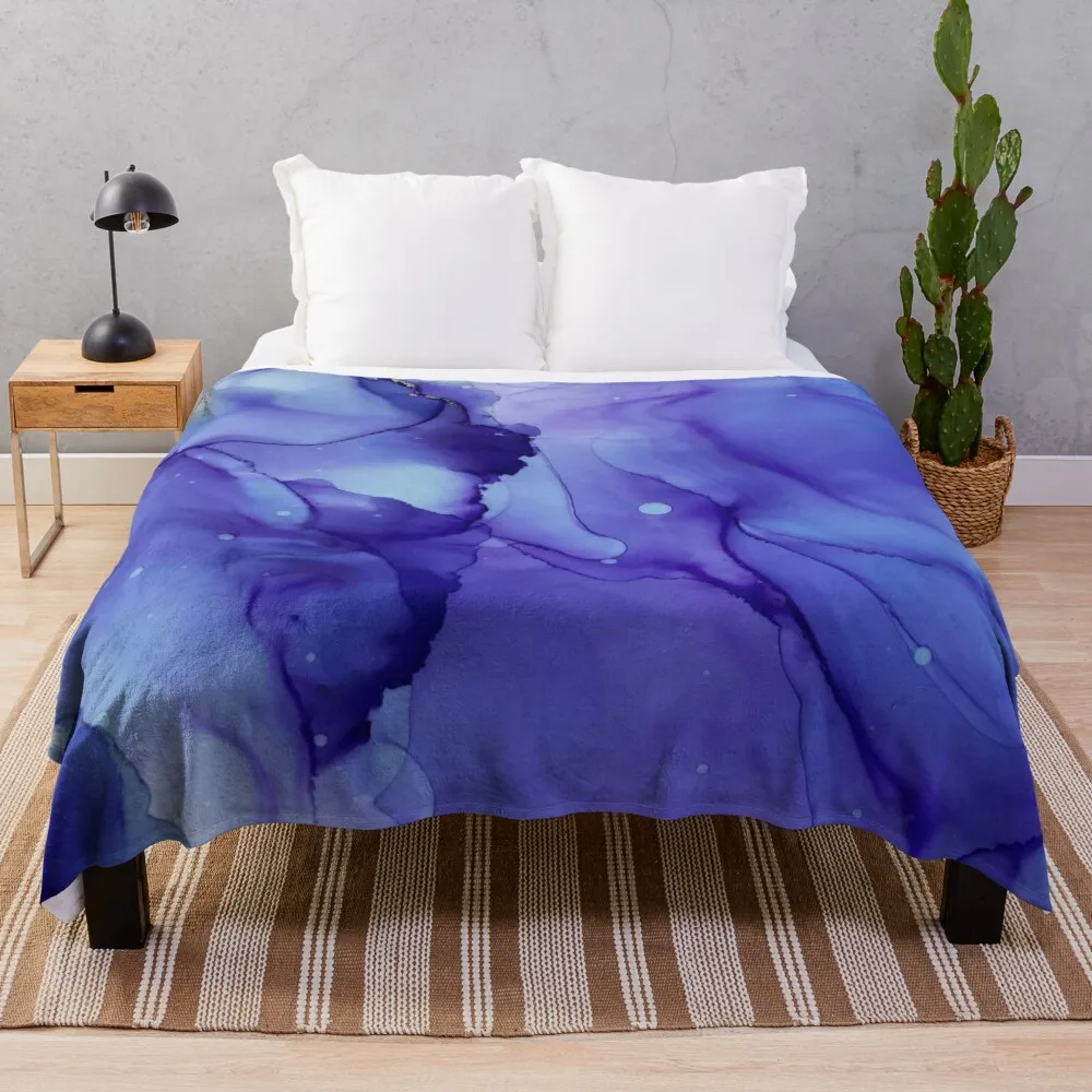 

Indigo Clouds Throw Blanket Furry Blanket